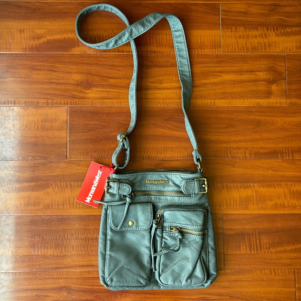 NWT Montana West shoulder or crossbody blue/gray colored purse